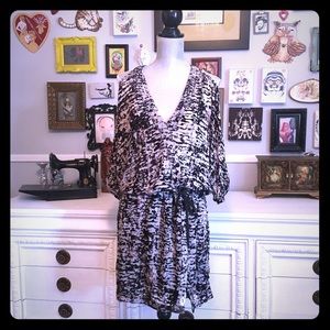 Velvet Burnout Cold Shoulder dress, tie waist